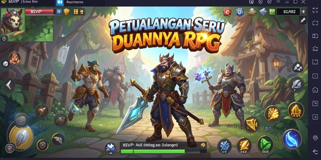 Tampilan gameplay RPG yang mendebarkan dan penuh petualangan.