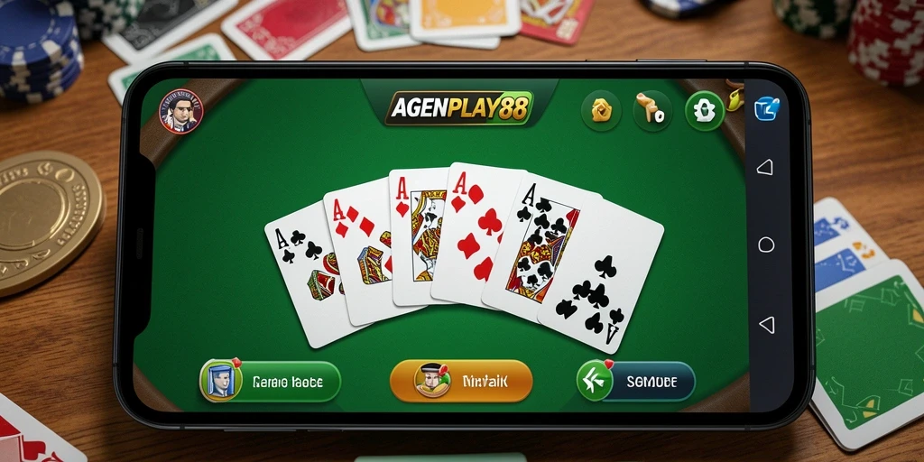 Screenshot gameplay AGENPLAY88 yang menampilkan suasana permainan Gaple.