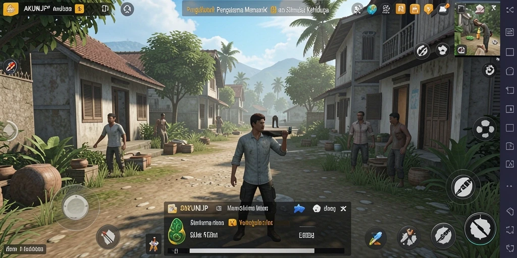 Tampilan gameplay AKUNJP yang menarik dan interaktif dalam simulasi kehidupan.