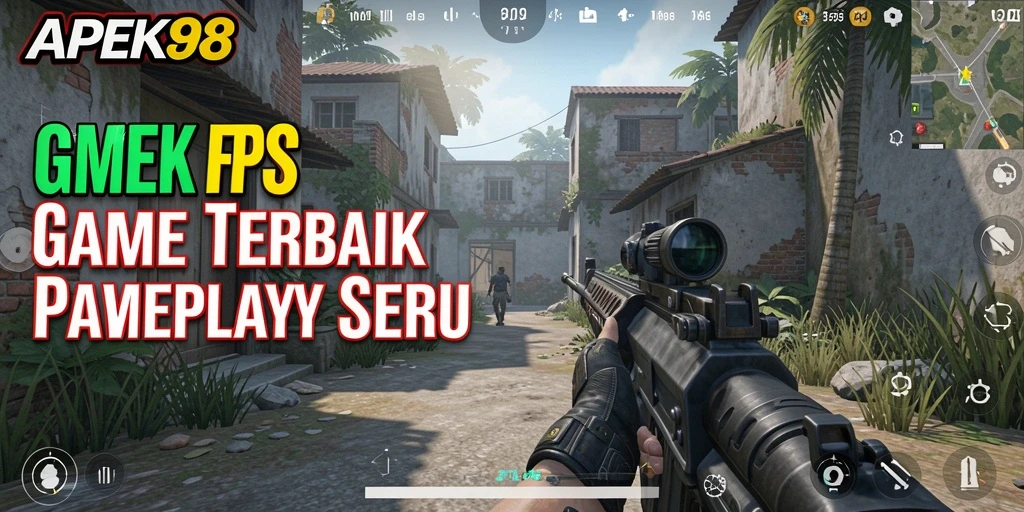 Screenshot gameplay APEK88 yang menunjukkan aksi pertempuran FPS yang intens.