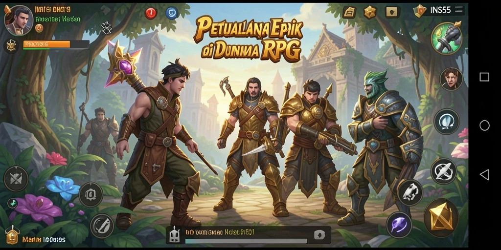 Screenshot gameplay menunjukkan aksi seru dalam pertempuran RPG.