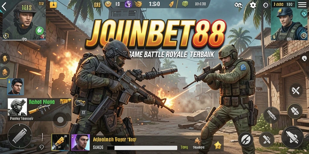 Tangkapan layar dari gameplay JOINBET88 menampilkan aksi Battle Royale yang mendebarkan.