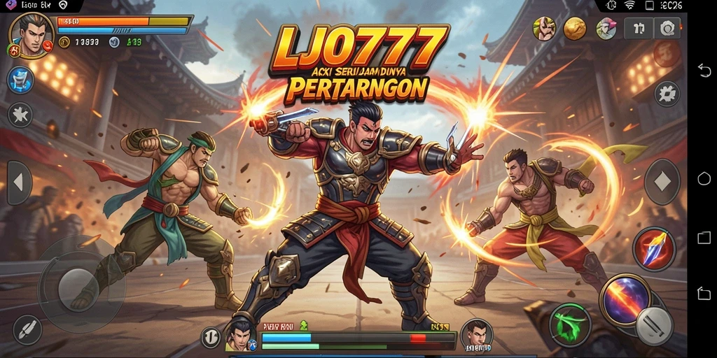 Tampilan aksi mendebarkan dalam gameplay LJO777.