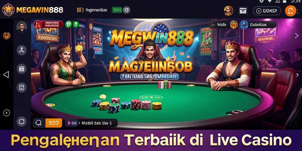 Screenshot gameplay MEGAWIN888 menampilkan suasana kasino yang menarik.
