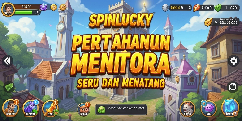 Tampilan gameplay SPINLUCKY yang mengasyikkan dalam Tower Defense.