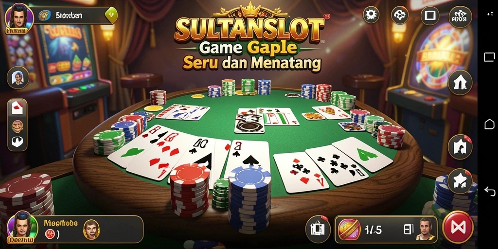 Screenshot gameplay SULTANSLOT, menunjukkan keseruan bermain Gaple.